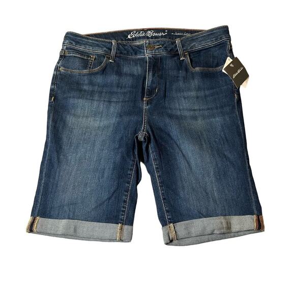 Eddie Bauer Short Womens 12 Blue Elysian Bermuda Shorts‎ NEW - Picture 1 of 10